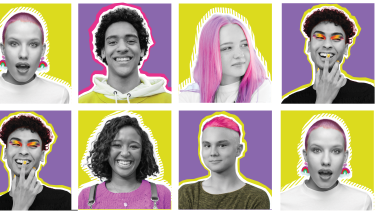 Fraser Health Youth Banner Fraser Health Youth Banner with 8 boxes and images of youth in each box