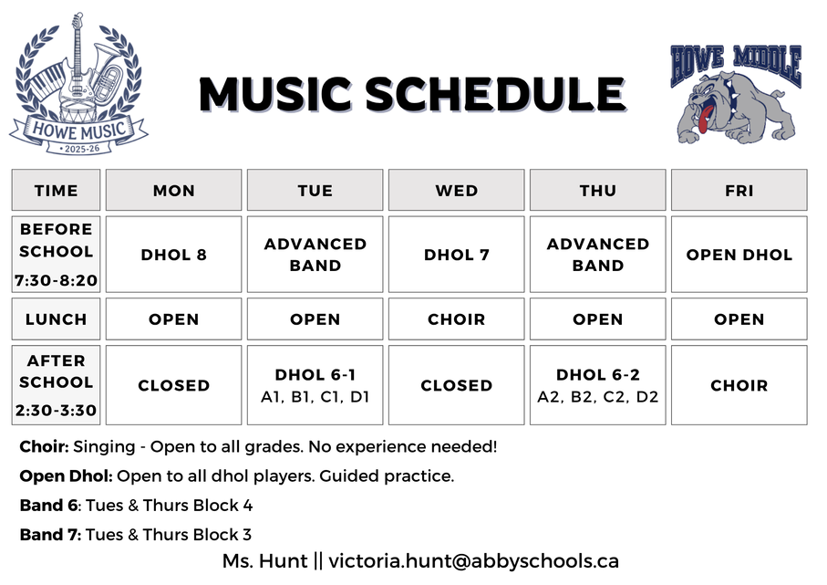 Music Schedule