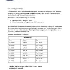 Swim/Skate Schedule